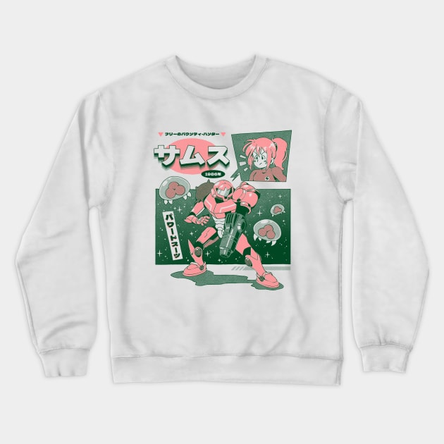 Bounty Hunter From Space - White Crewneck Sweatshirt by Ilustrata